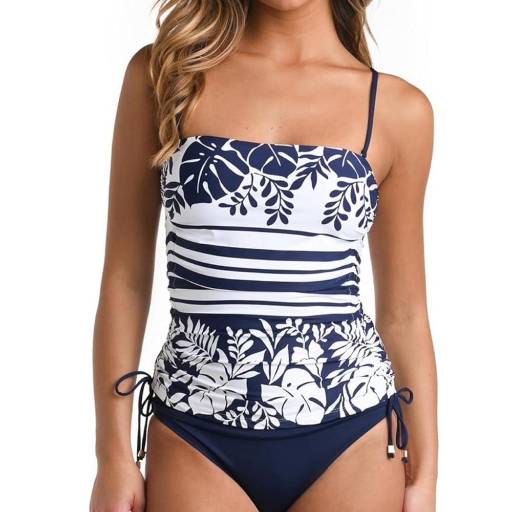 NWT La Blanca Women's Bandeau Tankini Swimsuit Top